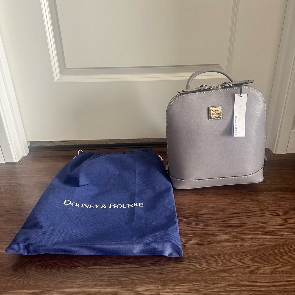NWT Dooney & Bourke Zip Pod Backpack in Smoke Grey